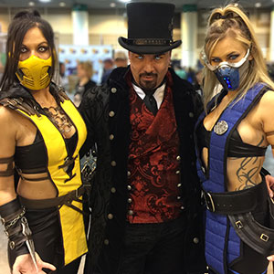 Lord Freakzilla, with women from Mortal Kombat